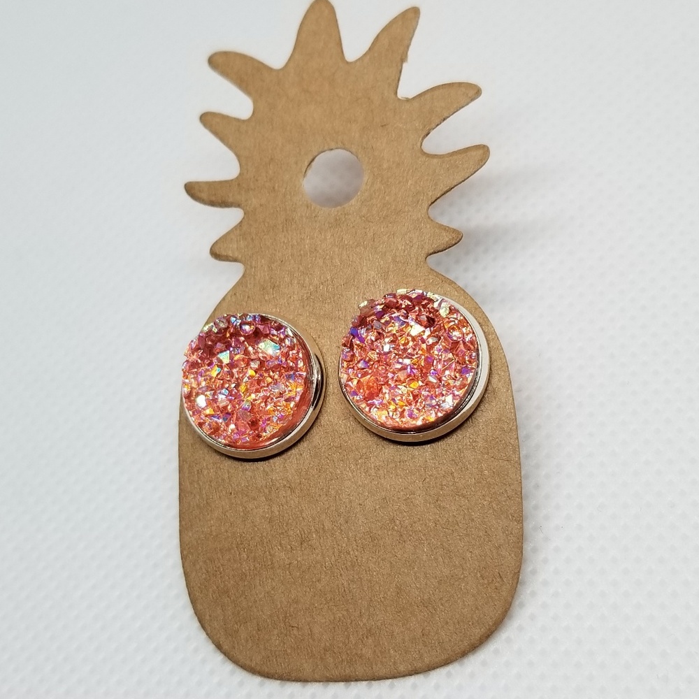 FAUX DRUZY POST EARRING